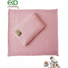 Комплект вязанный подушка+плед Косички KW-03 розовый EKO