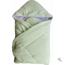 Конверт-одеяло утепленный велюр с вышивкой 2157 зелёный Папитто