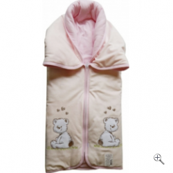 Конверт-одеяло утепленный на молнии с вышивкой  11-150 розовый Папитто