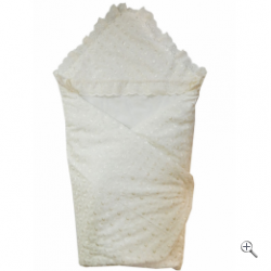 Конверт-одеяло на выписку кружевной на липучке Экрю 33170 Папитто