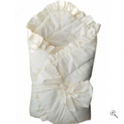 Конверт-одеяло на выписку с завязкой белый 2150 Папитто