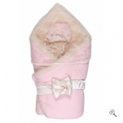 Конверт-одеяло на выписку Жемчужина с мехом 1709М/2 розовый Сонный Гномик, Россия